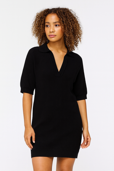 LeGer Women's Black Polo Dress | LeGer in Lebanon
