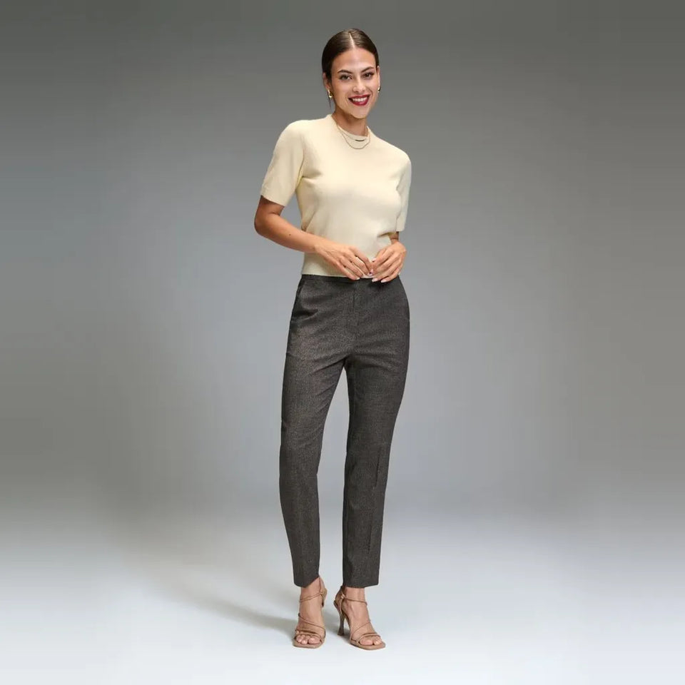 Sinsay Women's Light Yellow Short Sleeve Crewneck Sweater