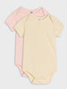 Sinsay Baby Girl’s Pink and Cream Short Sleeve Bodysuit 2-Pack | Sinsay in Lebanon
