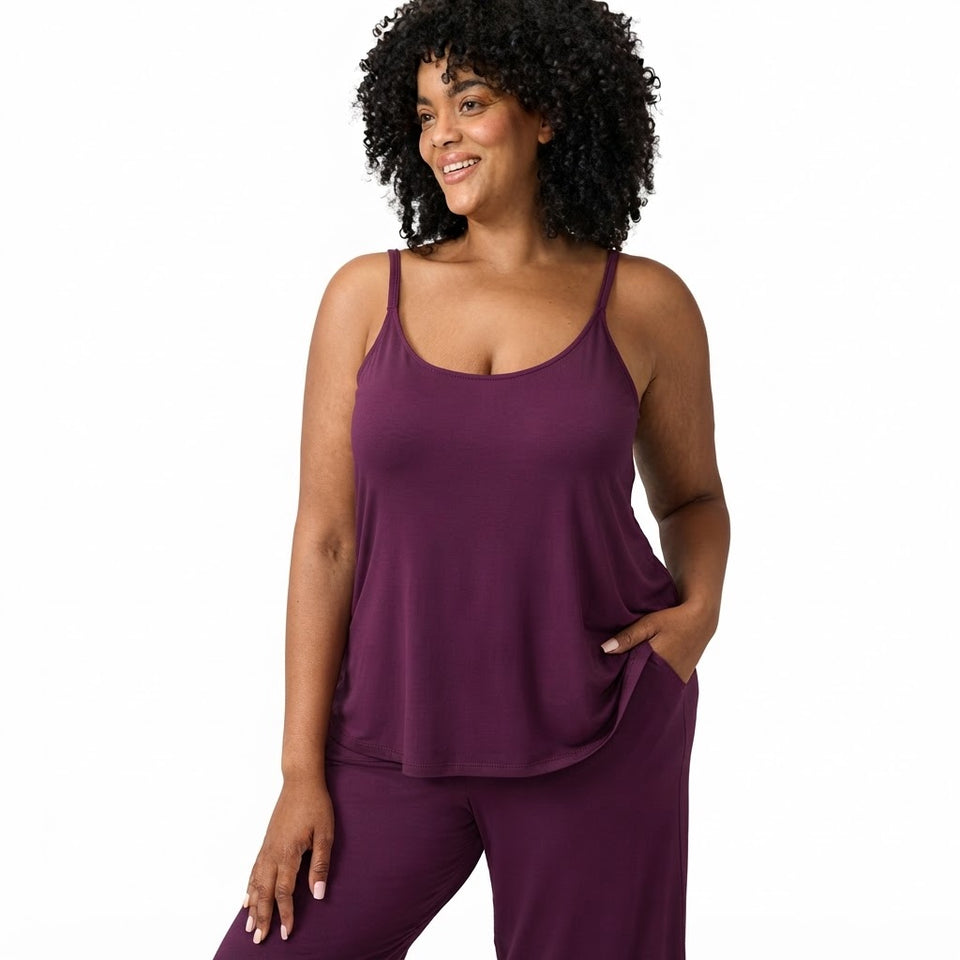 Slinky Jersey Women's Plum Relaxed-Fit Camisole