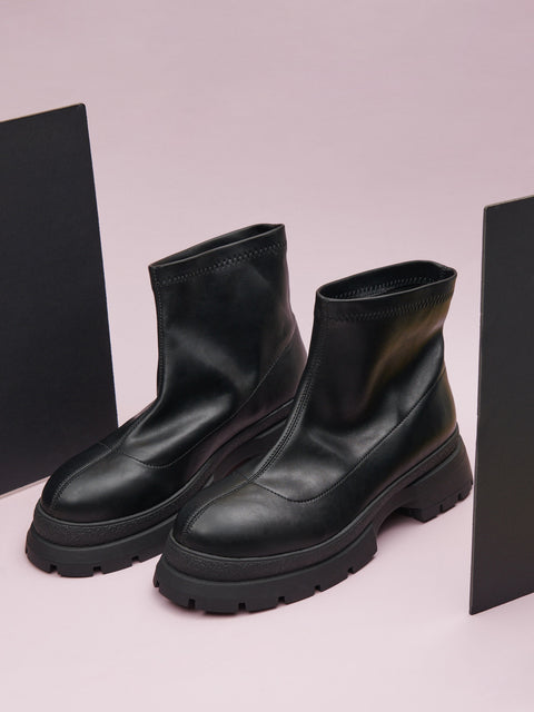 Sinsay Women's Black Faux Leather Ankle Boots | Sinsay In Lebanon