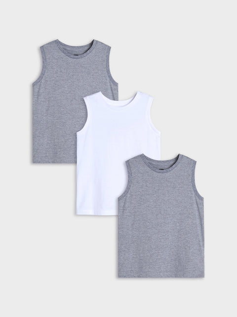 Sinsay Boy's Gray & White 3 Pack Undershirt|Sinsay In Lebanon
