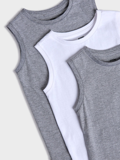 Sinsay Boy's Gray & White 3 Pack Undershirt|Sinsay In Lebanon