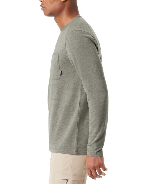 Bass Outdoor Men's Grey Deep Depth Stretch Ribbed Crew Neck Blouse | Bass Outdoor In Lebanon