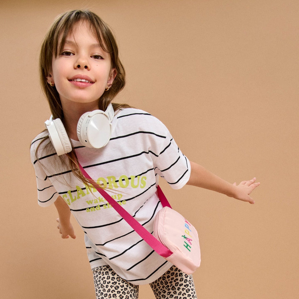 Sinsay Girl's White Horizontal Stripes T-Shirt