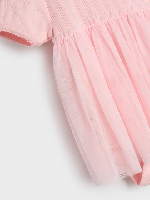 Sinsay Baby Girl's Pastel Pink Short Sleeve Dress | Sinsay In Lebanon