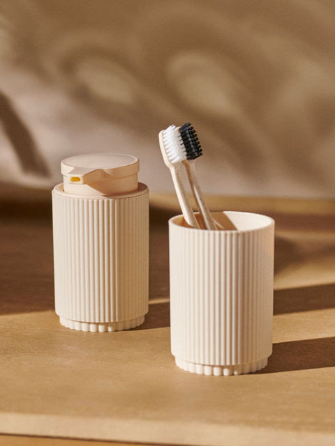 Sinsay Beige Soap Dispenser & Toothbrush Storage Bathroom Set 2pcs | Sinsay In Lebanon
