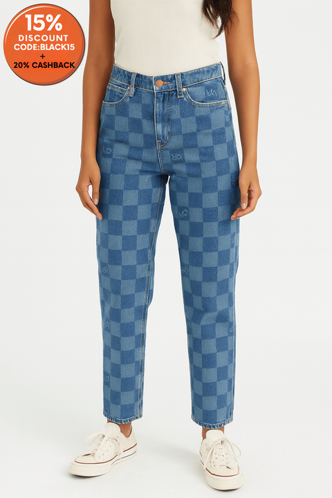 Lee 422 Women's Blue High-Rise Regular Straight Jeans | Lee in Lebanon