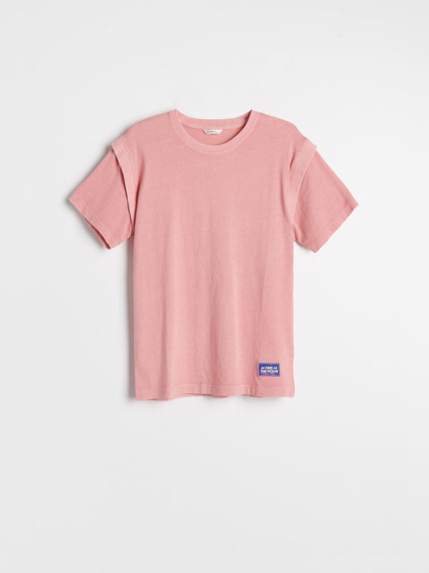 Reserved Girl's Coral Decorative Short Sleeves T- Shirt | Reserved In Lebanon