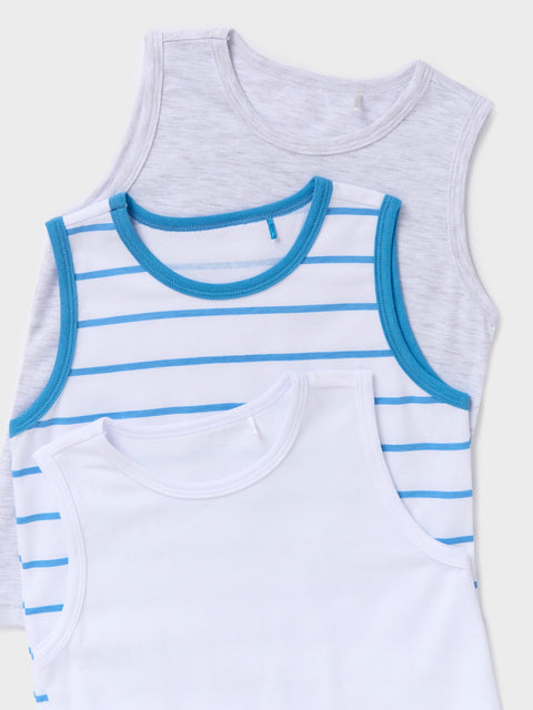 Sinsay Baby Boy's Grey/White/Blue 3-Pack Tank Top | Sinsay In Lebanon