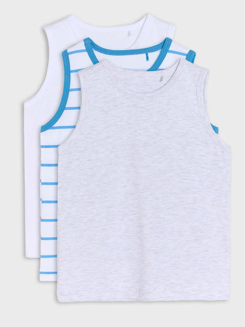 Sinsay Baby Boy's Grey/White/Blue 3-Pack Tank Top | Sinsay In Lebanon