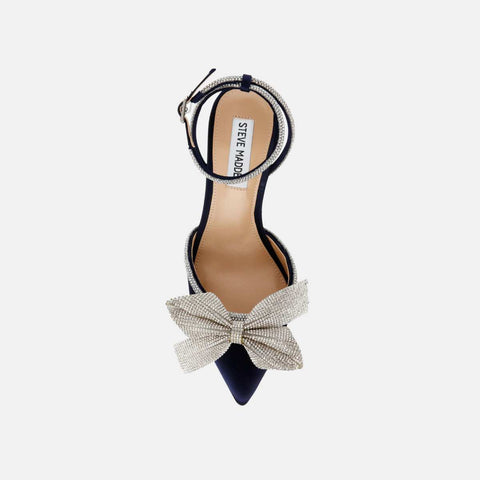 Steve Madden Women's Navy Satin Luminoso Sandals | Steve Madden In Lebanon