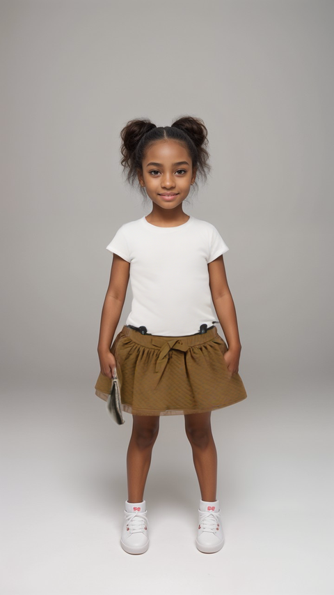 POMPdeLUX Girl's Camel Quilted Skirt | POMPdeLUX in Lebanon