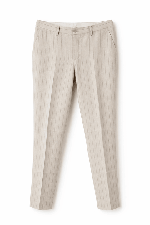 Celio Men's Natural /Black Striped Tailored Trousers | Celio in Lebanon