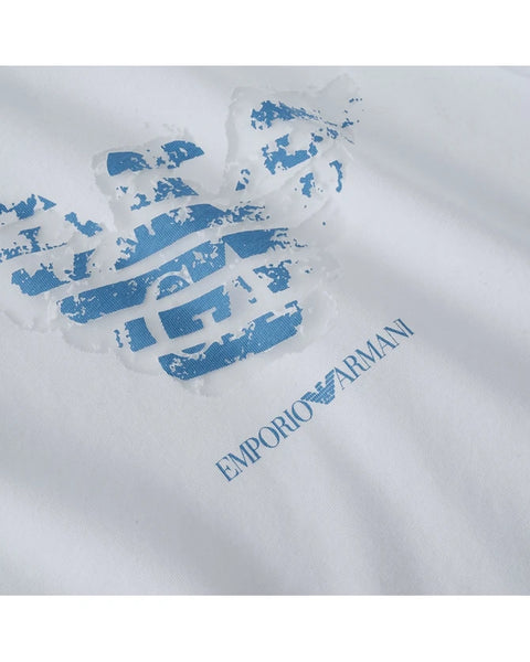 Emporio Armani Women's White Logo Lace Graphic T-Shirt | Emporio Armani In Lebanon