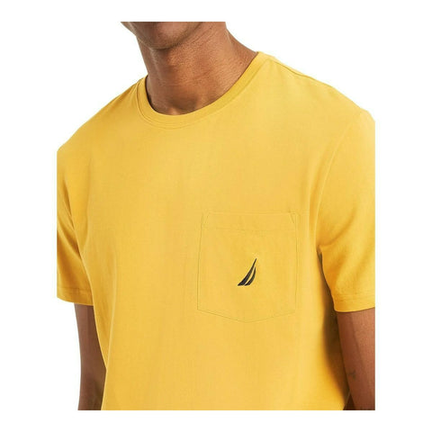 Nautica Men's Yellow Mustard Classic-Fit Solid Crew Neck Pocket T-Shirt | Nautica In Lebanon