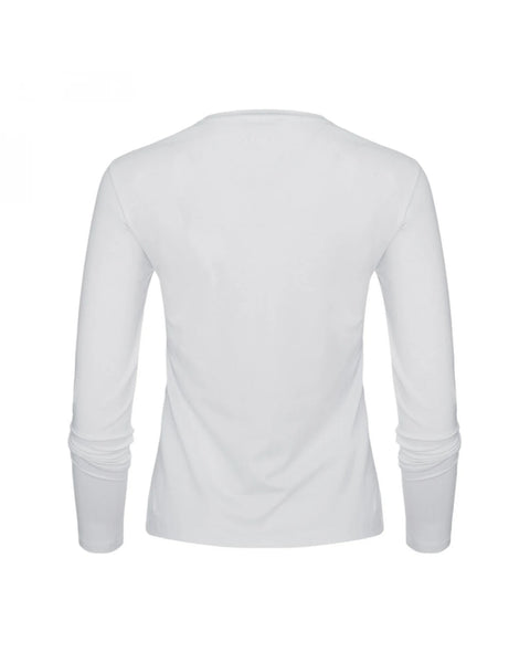 Emporio Armani Women's White  Round Neckline With Long Sleeves  T-shirt | Emporio Armani in Lebanon