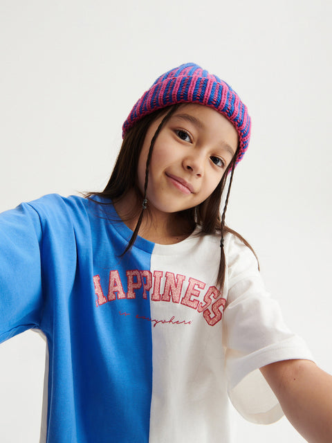 Reserved Girl's Two-color T-shirt With Print | Reserved In Lebanon
