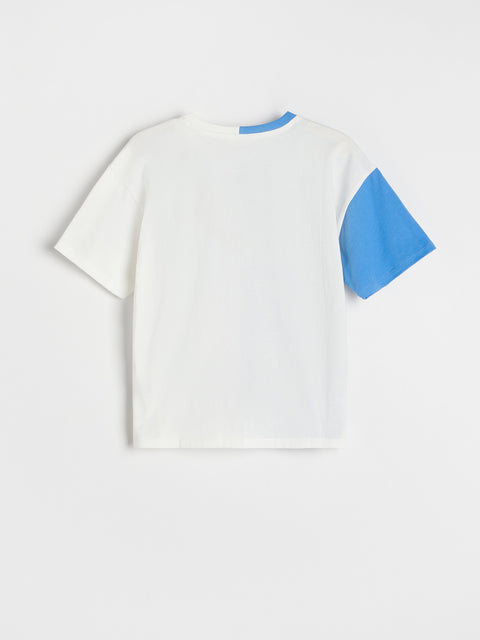 Reserved Girl's Two-color T-shirt With Print | Reserved In Lebanon