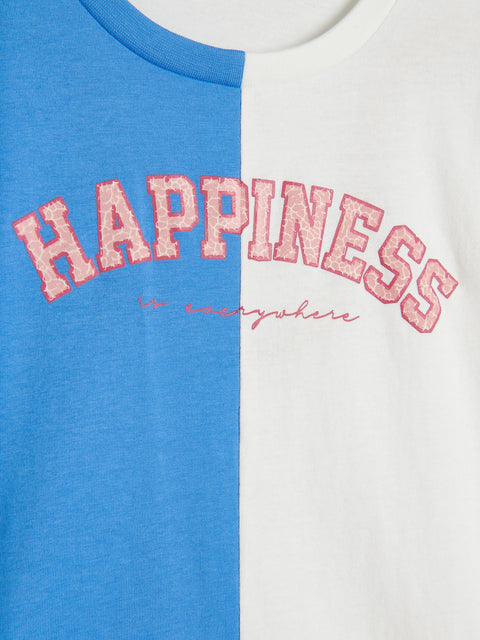 Reserved Girl's Two-color T-shirt With Print | Reserved In Lebanon