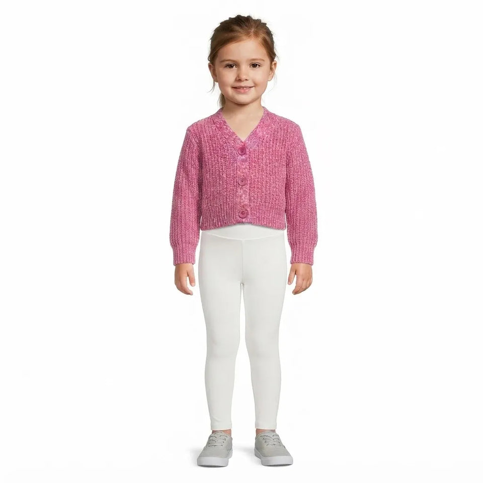 Epic Threads Girl's Pink Front Button Long-Sleeve Cardigan