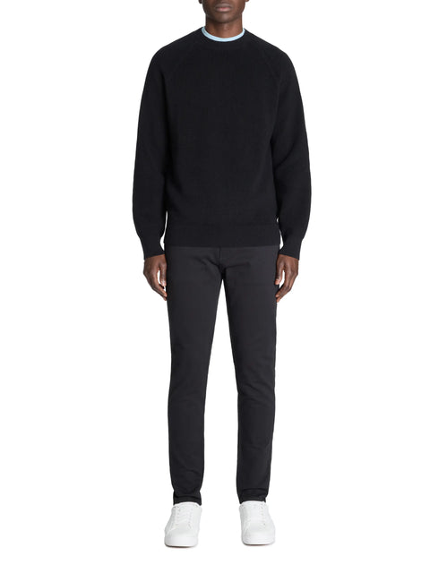 Celio Men's Black Crew Neck Timeless Sweaters | Celio In Lebanon
