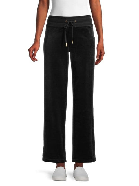 Calvin Klein Women's Black Velour Wide-Leg Pants |Calvin Klein In Lebanon