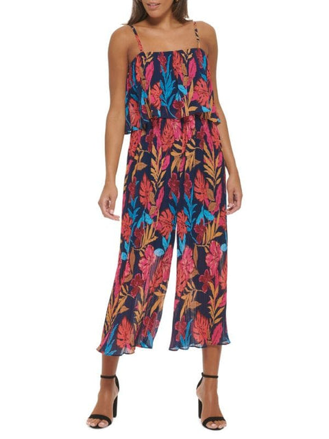 Kensie Women's Multicolor Tropical Print Cropped Jumpsuit | Kensie In Lebanon