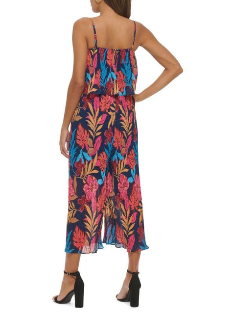 Kensie Women's Multicolor Tropical Print Cropped Jumpsuit | Kensie In Lebanon