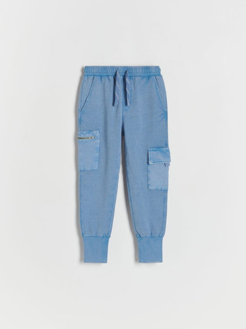 Reserved Boy's Blue Structured Fabric Joggers |Reserved In Lebanon