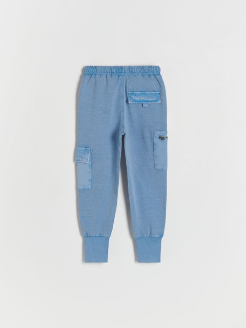 Reserved Boy's Blue Structured Fabric Joggers |Reserved In Lebanon