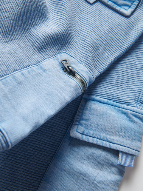 Reserved Boy's Blue Structured Fabric Joggers |Reserved In Lebanon