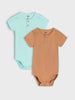 Sinsay Boy's 2-Pack Bodysuit Brown & Light Aqua AYA