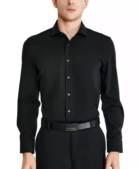 Tallia Men's Black Slim-Fit Solid Poplin Long Sleeve Shirt | Tallia In Lebanon