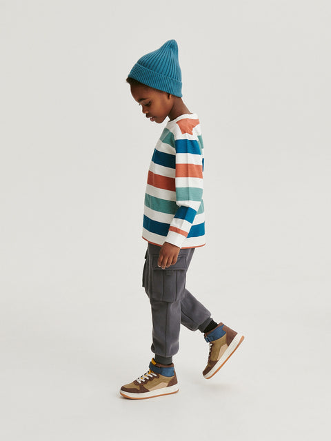Reserved Boy's Dark Grey Knitted Cargo Pants | Reserved In Lebanon