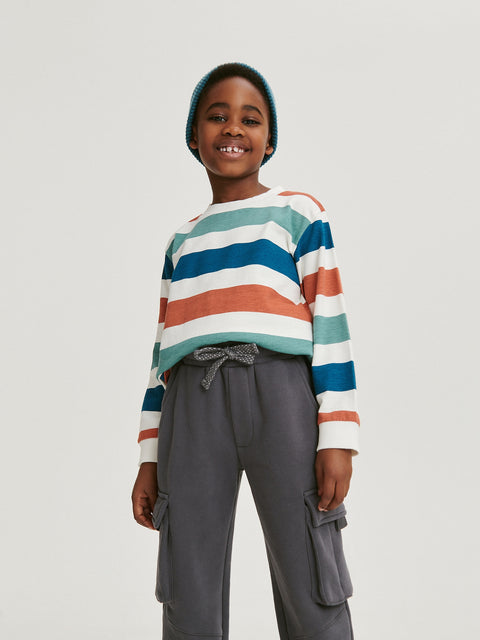 Reserved Boy's Dark Grey Knitted Cargo Pants | Reserved In Lebanon