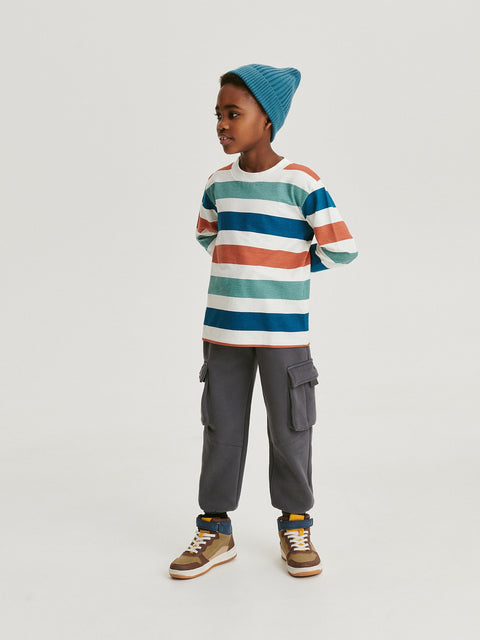 Reserved Boy's Dark Grey Knitted Cargo Pants | Reserved In Lebanon
