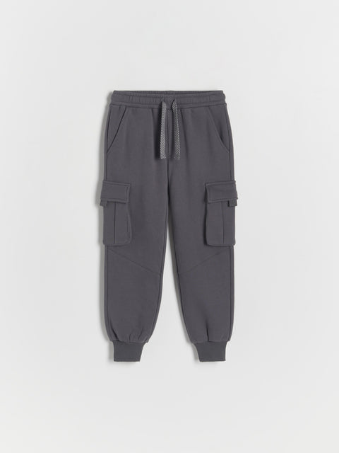 Reserved Boy's Dark Grey Knitted Cargo Pants | Reserved In Lebanon
