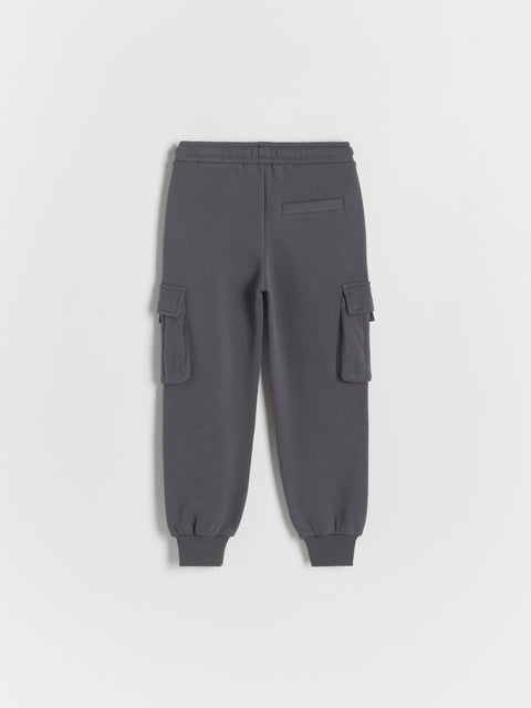Reserved Boy's Dark Grey Knitted Cargo Pants | Reserved In Lebanon