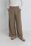 Hippie Rose Women's Brown/Black Checkered Patterned Wide Leg Pants | Hippie Rose In Lebanon