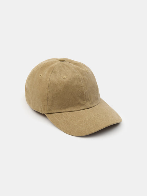 Beige baseball cap on a light gray background