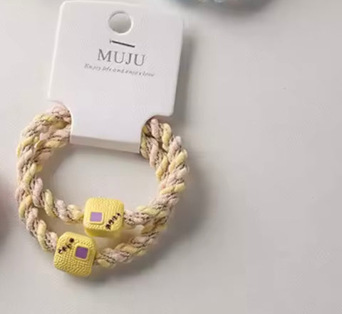 Muju 2 piece Set Of Carded Elastic Hair Ties|Muju In Lebanon
