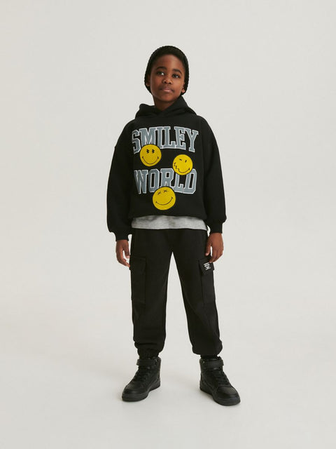 Reserved Boy's Black Cargo Sweatpant |Reserved In Lebanon