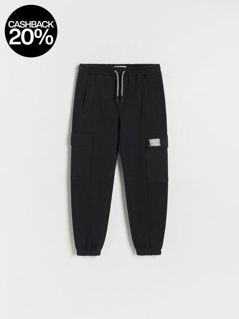 Reserved Boy's Black Cargo Sweatpant |Reserved In Lebanon