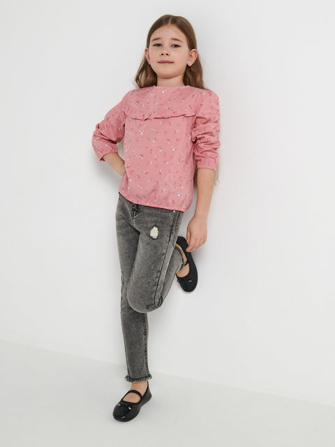 Sinsay Girl's Pink Blouse With Ruffle Detail | Sinsay In Lebanon