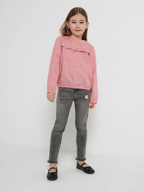 Sinsay Girl's Pink Blouse With Ruffle Detail | Sinsay In Lebanon