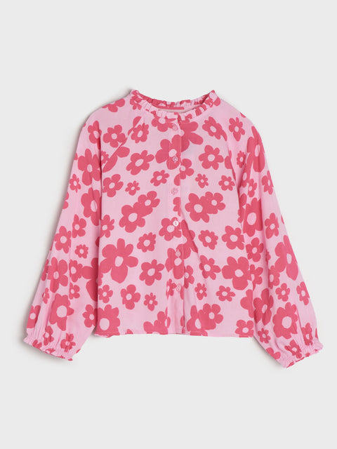 Sinsay Baby Girl's Pink Floral Puff Long Sleeve  Shirts | Sinsay In Lebanon