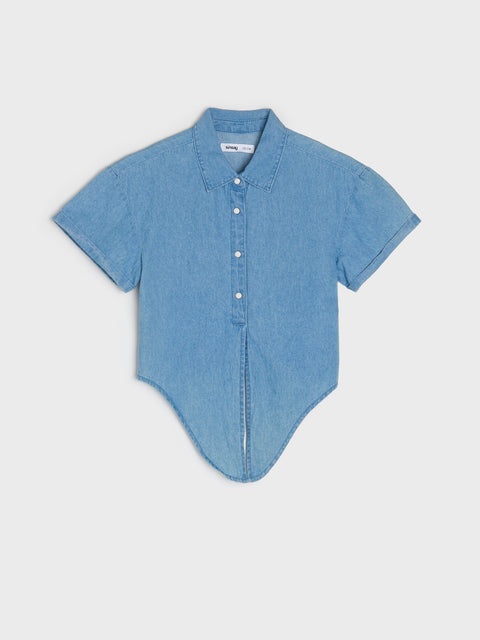 Sinsay Girl's Blue Denim Shirt | Sinsay In Lebanon