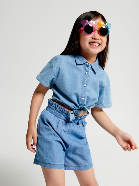 Sinsay Girl's Blue Denim Shirt | Sinsay In Lebanon