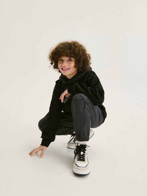 Reserved Boy's Dark Grey Cotton Parachute Pants | Reserved In Lebanon